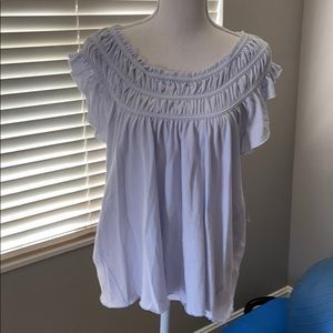 Free People Coconut Ruffled Top